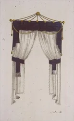 Französischer Fenstervorhang, Tafel 30 aus Ackermann