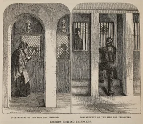 Freunde besuchen Gefangene, Illustration aus The Criminal Prisons of London and Scenes from Prison Life von Henry Mayhew und John Binny, veröffentlicht 1862