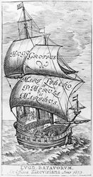 Frontispiz zu De mari libero, von Hugo Grotius und Paulus van Merula de Maribus, 1633