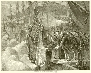 Begräbnis von Sir Francis Drake, 1595