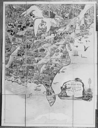 Spiel des Sternenbanners oder Auswanderer in die Vereinigten Staaten, um 1840