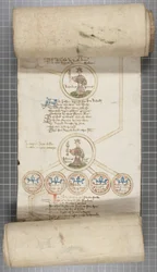 Genealogische Rolle der Könige von England, ca. 1440-79 (Feder & Tinte auf Pergament)