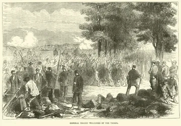 General Trochu von den Truppen begrüßt, Dezember 1870