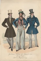 Herrenmode für September 1828, 1828