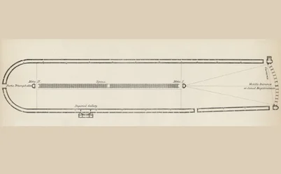 Grundriss eines typischen römischen Zirkus, aus der Nationalen Enzyklopädie, veröffentlicht von William Mackenzie, London, Ende des 19. Jahrhunderts