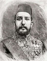 HH Muhammad Tewfik Pascha, Tawfik von Ägypten, 1890 (Holzstich)