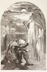 Hamlet sieht den Geist, den Geist seines Vaters, aus 