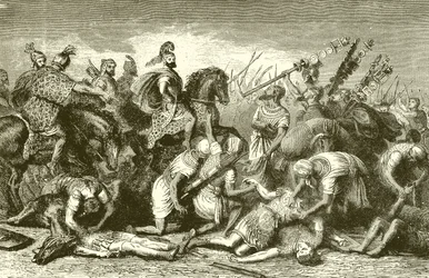 Hannibals Truppen plündern ihre toten Feinde nach der Schlacht von Cannae