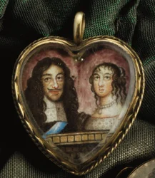 Herzförmiges Charles II. Gedenkmedaillon