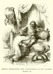 Heinrich bittet seinen Vater Heinrich IV. um Vergebung