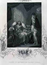 Heinrich IV. tadelt Prinz Heinrich, aus Heinrich IV. von William Shakespeare (1564-1616) (Stich)