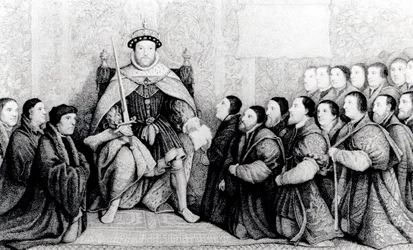 Heinrich VIII. verleiht den Barbierchirurgen die Charta