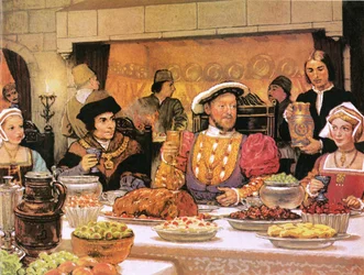 Heinrich VIII. mit Sir Thomas More zu seiner Rechten