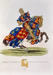 Heinrich VI., König von England (1421-71), 1422, aus Ancient Armour von Samuel Rush Meyrick, 1824