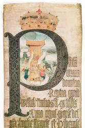 Illuminierte Initiale, Coram Rege Rolls