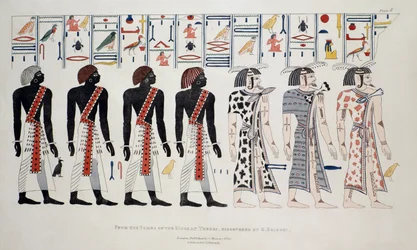 Illustration aus den Gräbern der Könige in Theben, entdeckt von G. Belzoni, Druck veröffentlicht 1820