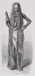 Indischer Fakir, aus Die Geschichte der Menschheit, Bd.III, von Prof. Friedrich Ratzel, 1898