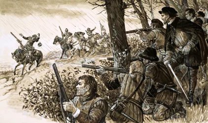 Irische Rebellen unter dem Kommando von Gerald, vierzehnter Earl of Desmond