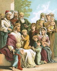 Jesus segnet kleine Kinder
