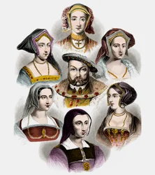 König Heinrich VIII. von England und seine sechs Ehefrauen, ca. 1890