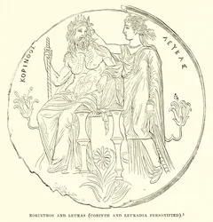 Korinthos und Leukas (Personifikation von Korinth und Leukadia)
