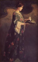 Dame mit einer Kerze, ca. 1890