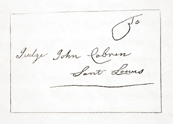 Brief von Daniel Boone an Richter John Cobren, Original datiert 5. Oktober 1809