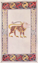 Löwe von St. Markus, Faksimile einer Illumination aus dem Buch von Durrow, aus dem Buch The Church of England: A History for the People, veröffentlicht ca. 1910
