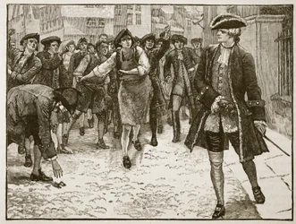 Lord Bute und die Londoner, 1763, Illustration aus Cassells Illustrierter Geschichte Englands