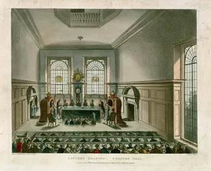 Lotterieziehung in der Coopers Hall