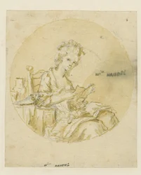 Madame Händel, Mitte des 19. Jahrhunderts (Tinte & Waschung auf Papier)