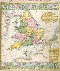 Karte von Großbritannien, die die drohende Invasion von Napoleon Bonaparte (1769-1821) 1803 illustriert