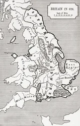 Karte von Britannien im Jahr 626, aus 