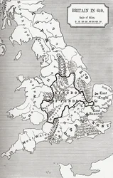 Karte von Britannien im Jahr 640, aus 
