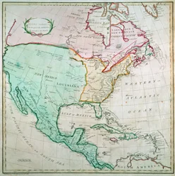 Karte von Nordamerika, veröffentlicht von T. Stackhouse, 1783