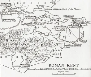 Karte von Römisch-Kent, England, aus 