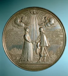 Medaille zur Erinnerung an die Hochzeit der Prinzessin Mary (1631-60) mit Wilhelm II. von Oranien (1626-50), 1640