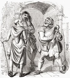 Miller, Manciple und Reeve, aus Old England: A Pictorial Museum, veröffentlicht 1847