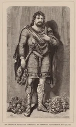 Herr Creswick vor dem Vorhang bei seiner Abschiedsvorstellung, 23. Mai