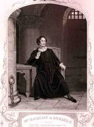 Mr. Macready als Richard II, Akt V Szene 5, im Stück von William Shakespeare, graviert von J. Rogers