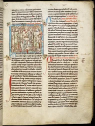 Ms 6712 (A.6.89) fol.53 König Arthur, Miniatur aus Flores Historiarum, von Matthew Paris, um 1250-52