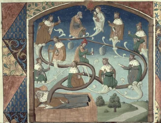 Ms Hunter 36 f.36v Gott, aus dem Hunterian Psalter, um 1170