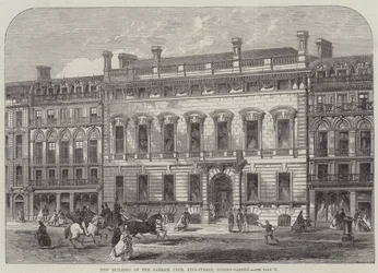 Neubau des Garrick Club, King-Street, Covent-Garden (Gravur)
