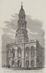 Neues Rathaus von Adelaide, Südaustralien (Gravur)