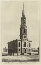 Nordwestansicht der Kirche St Giles in the Fields, London