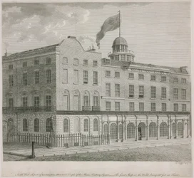 Nordwestansicht von Lackington, Allen & Cos Tempel der Musen, Finsbury Square