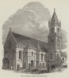 Die rekonstruierte alte St Pancras Kirche