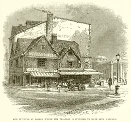 Altes Gebäude in Boston, wo der Tee-Plot angeblich ausgeheckt wurde