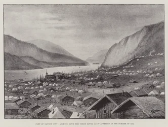 Ein Teil von Dawson City, Blick auf den Yukon River, wie er im Sommer 1898 erschien