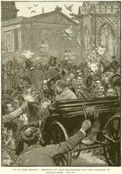 Frieden mit Ehre: Empfang von Lord Beaconsfield und Lord Salisbury am Charing Cross